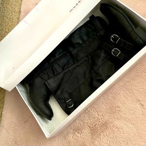 Steve Madden Knee High Black Leather Boots